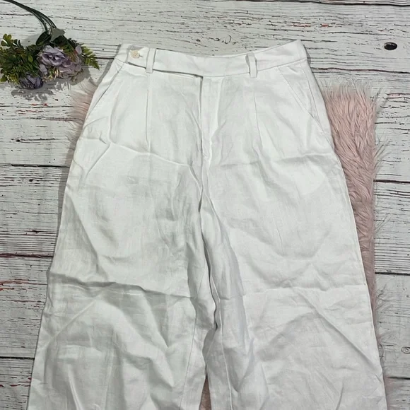 NWT Madewell White The Harlow Wide-Leg Pant in 100% Linen - Picture 6 of 11